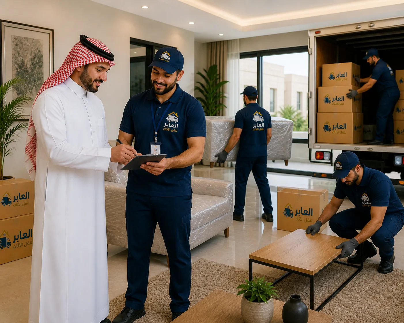 خدمة العملاء الاحترافية – شركة العابر لنقل الأثاث